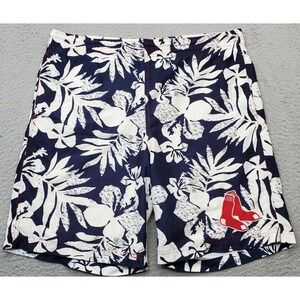 MLB Boston Red Sox G-III Sports Swim Shorts Men L Multi Mesh Lined Elastic Waist